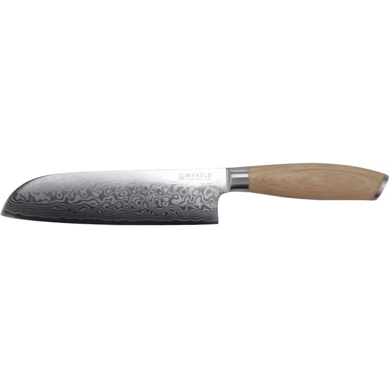 Akio Santoku Knife 21 cm, Light Wood