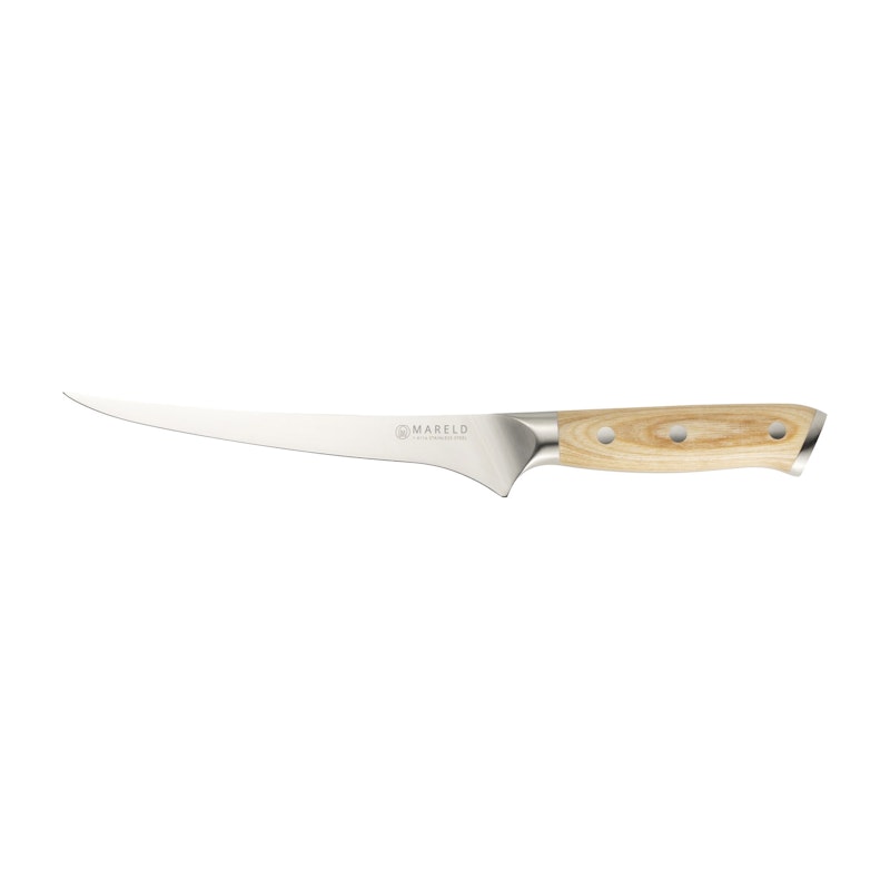Fillet Knife Flexible 19 cm, Light Wood