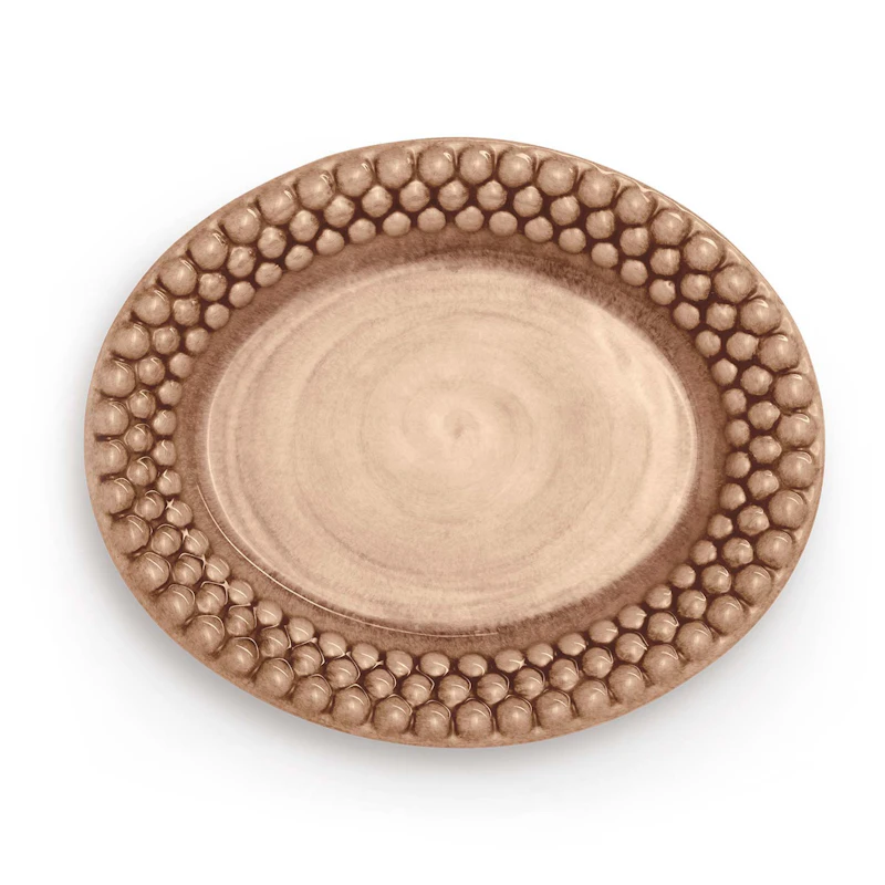 Bubbles Oval Plate 20 cm, Cinnamon