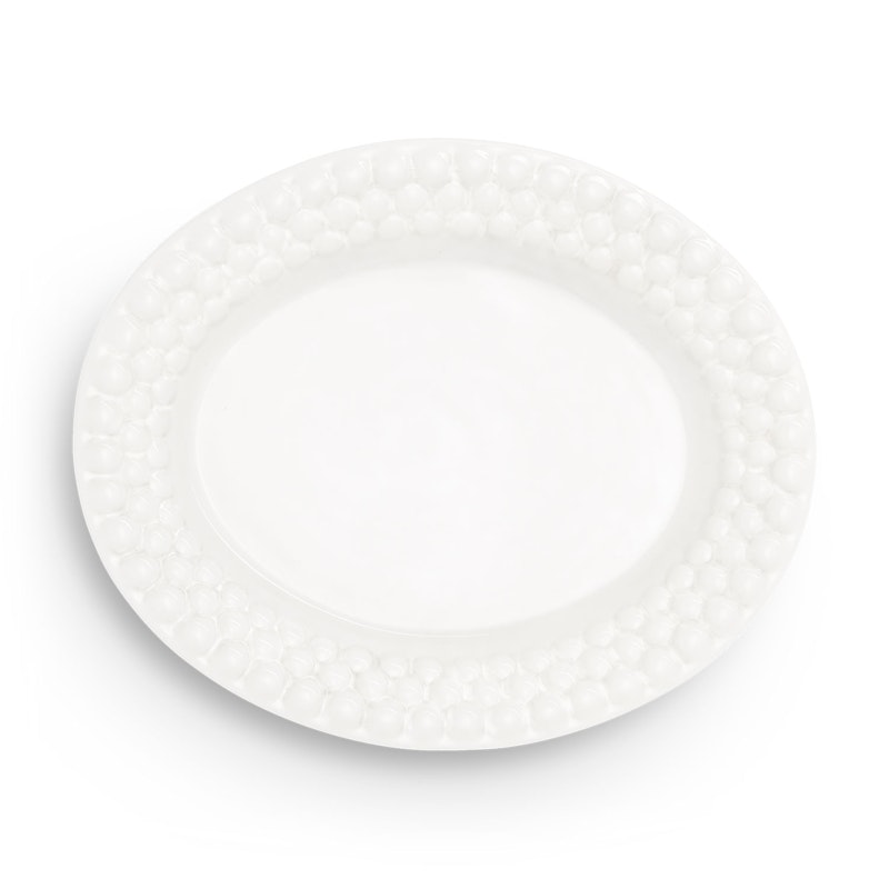 Bubbles Oval Plate 20 cm, White