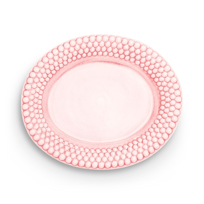 Bubbles Platter Oval 35 cm, Light Pink