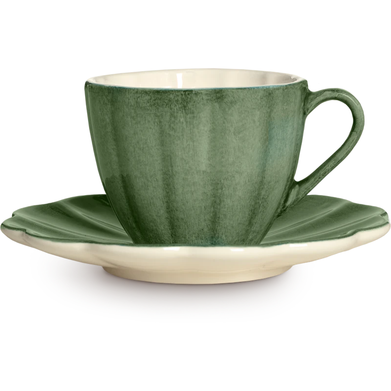 Oyster Cup With Saucer 25 cl, Forest Green