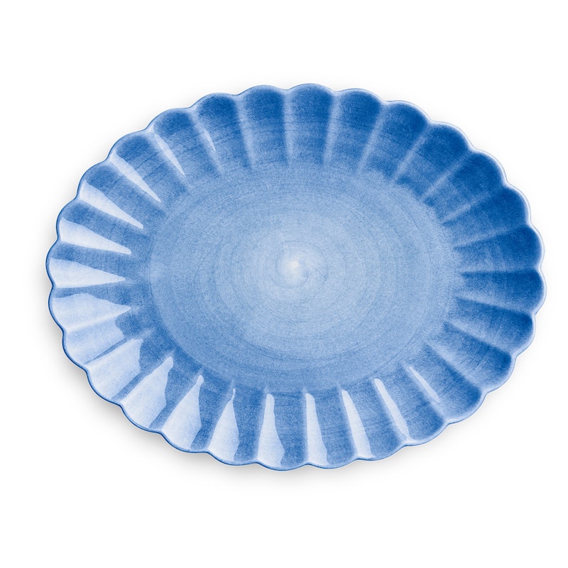 Oyster Dish 35x30 cm, Light Blue