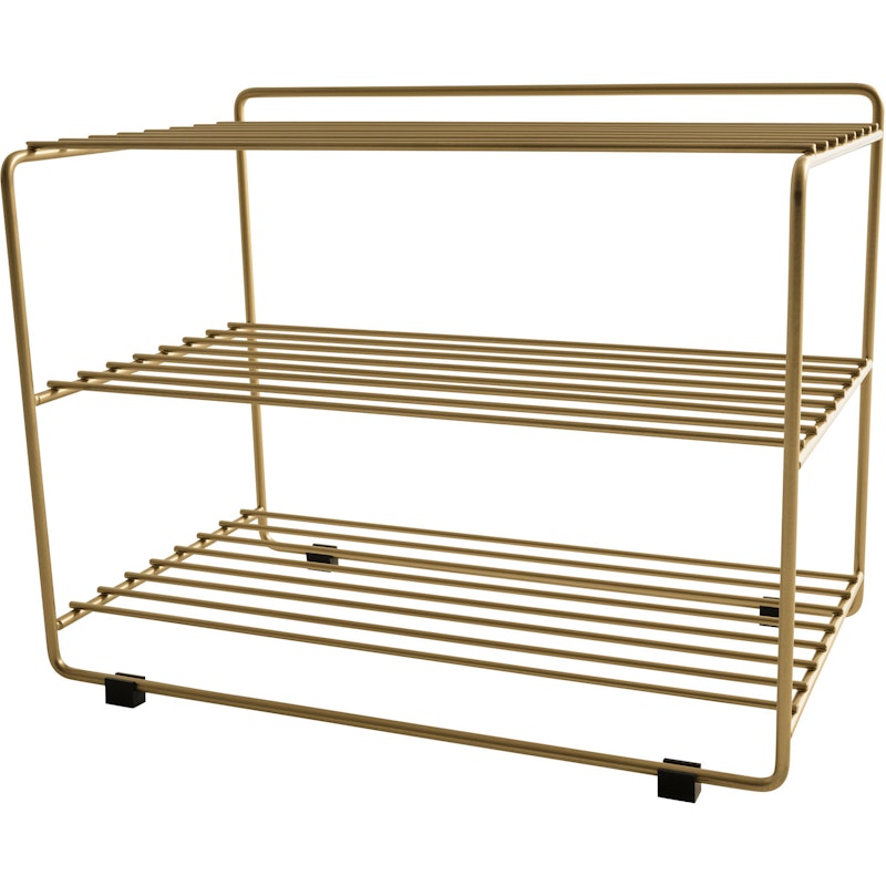 Downtown Shoe Rack, Brass