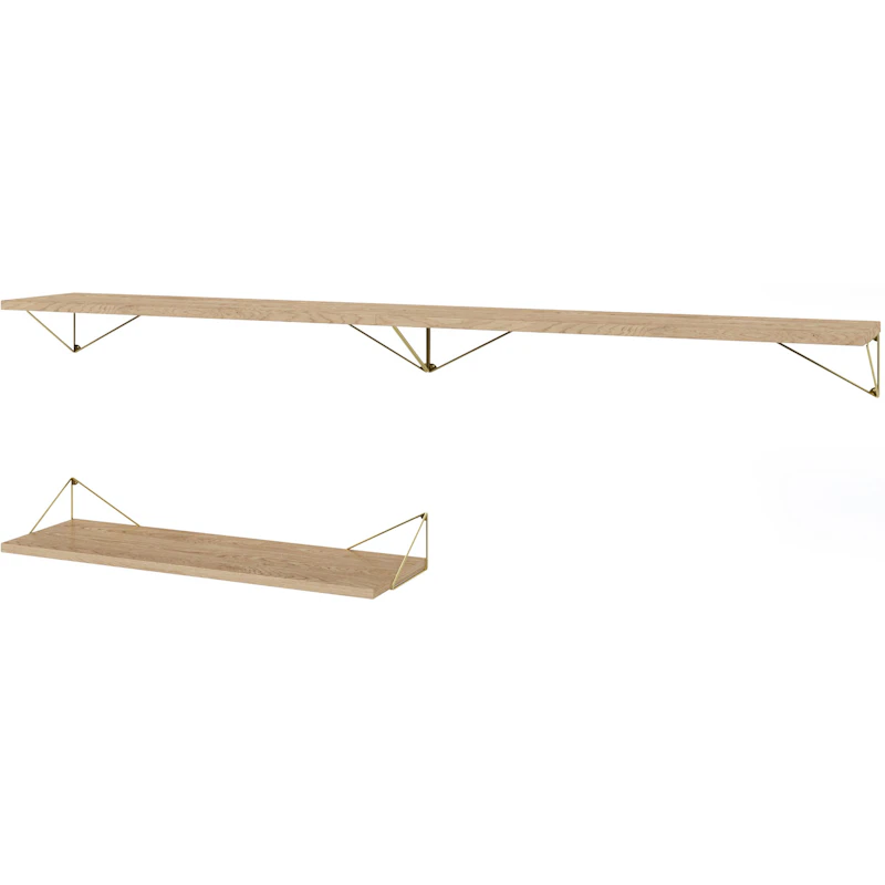Pythagoras Shelf Set 3 Shelves, Oak / Brass