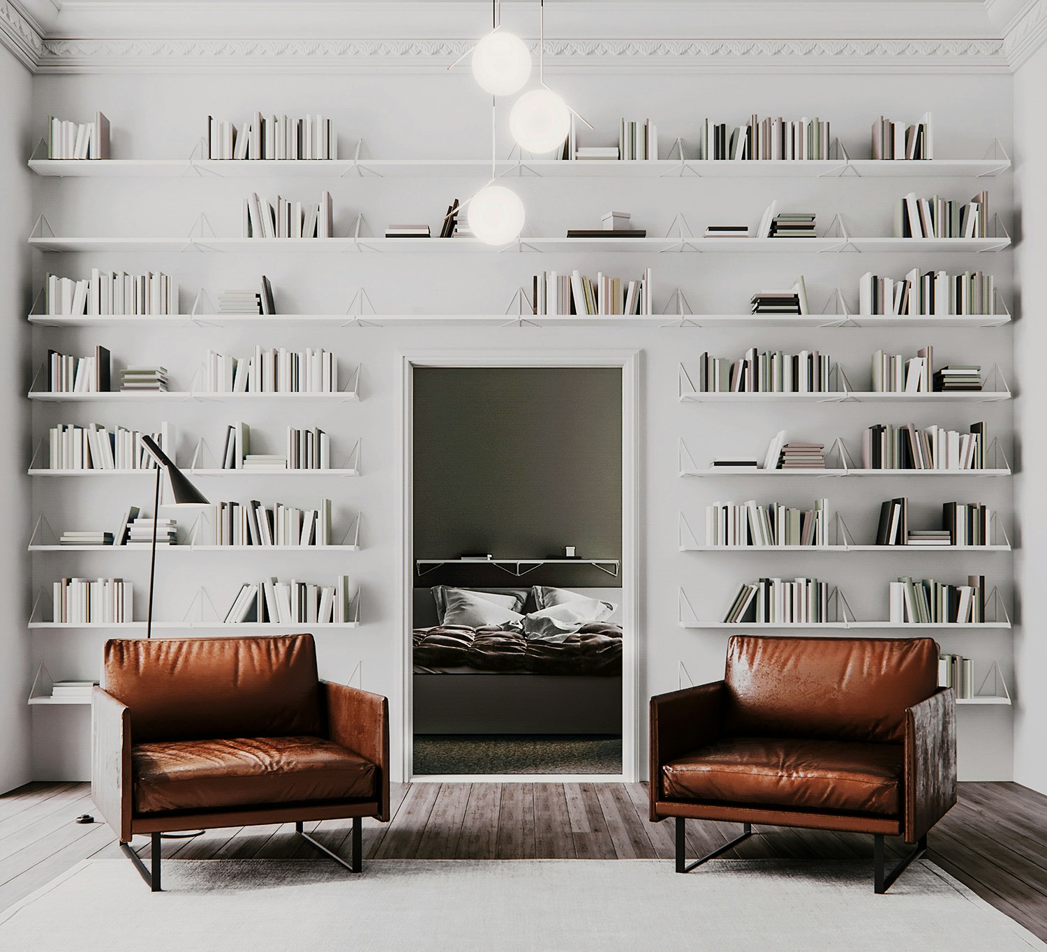 Pythagoras Shelf Set, White from Maze | RoyalDesign