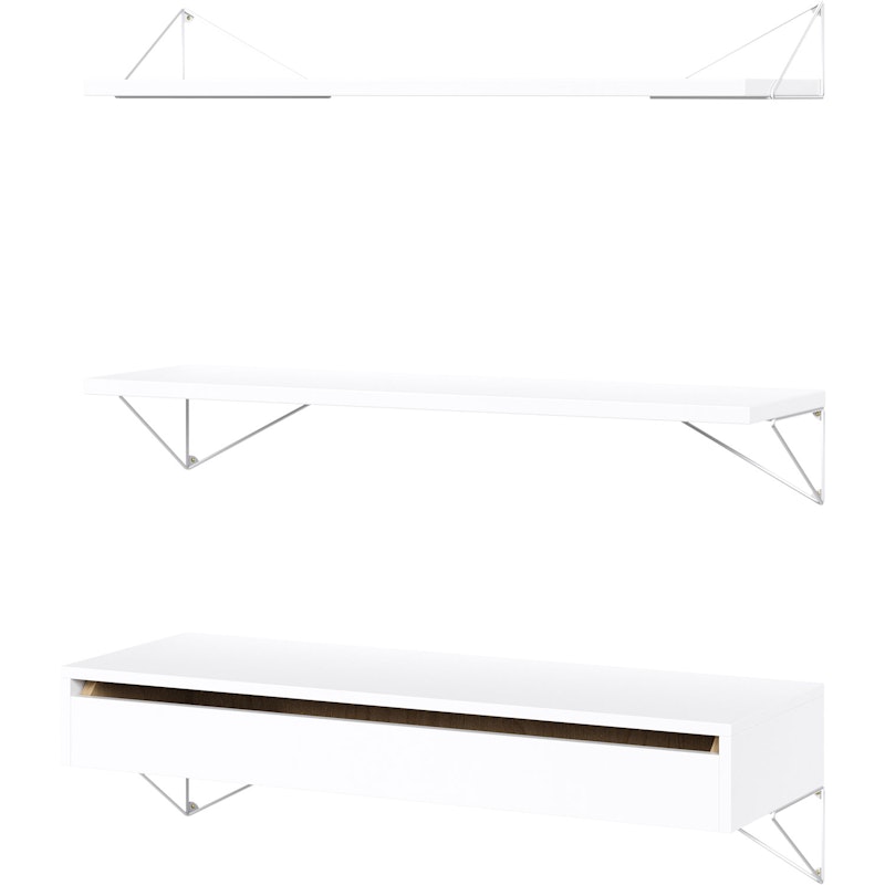 Pythagoras Shelf Set With Drawer L, White from Maze | RoyalDesign