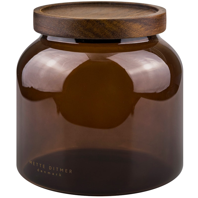 Luna Glass Jar With Lid 13 cm, Brown