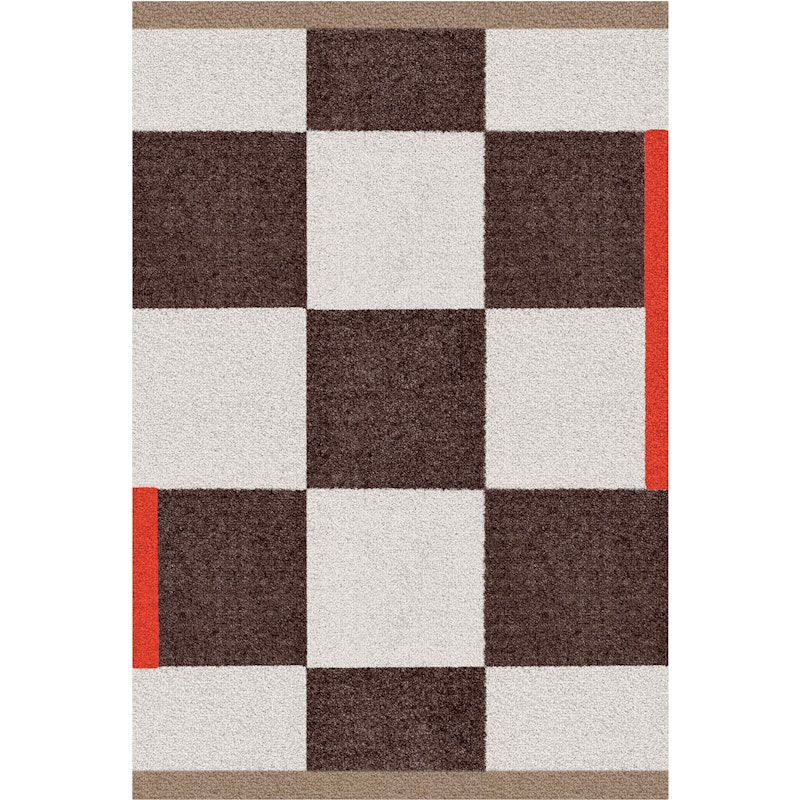 Square Plastic Rug 55x80 cm, Brown