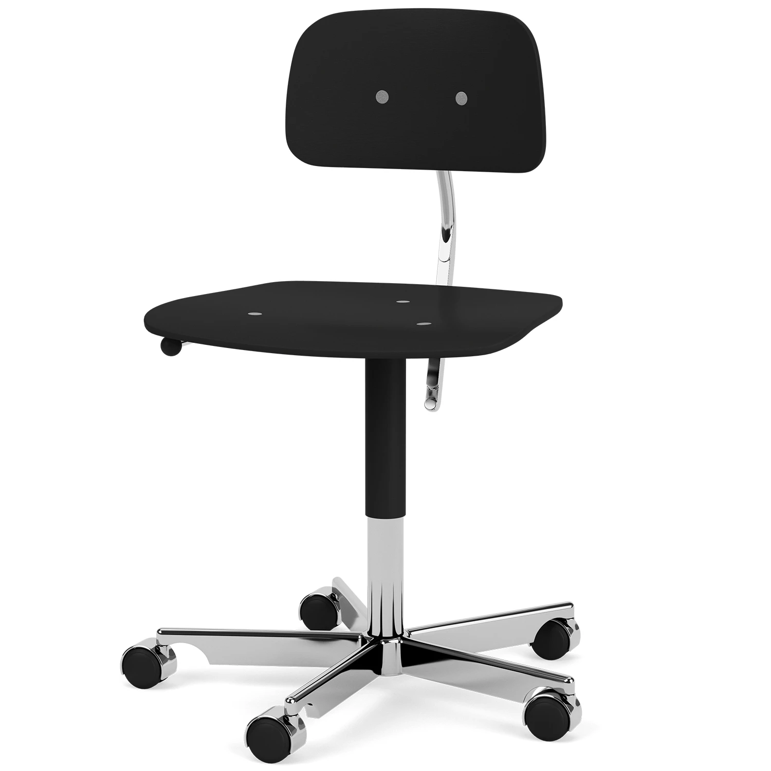 Kevi 2533 Office Chair, Black Veneer / Polished Aluminium 