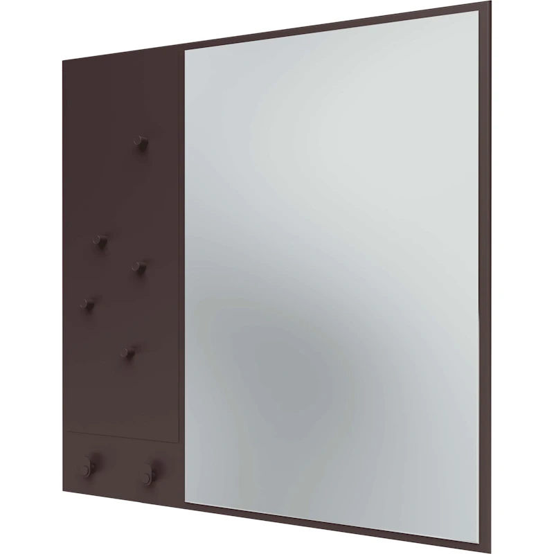 Memo Wall Mirror With Notice Board, Balsamic