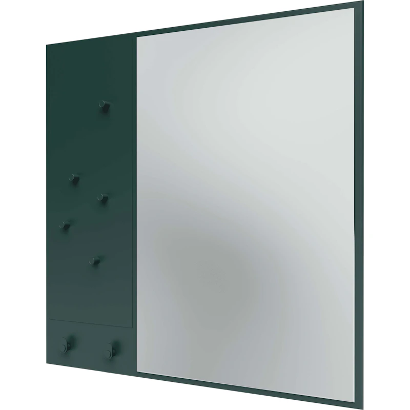 Memo Wall Mirror With Notice Board, Black Jade