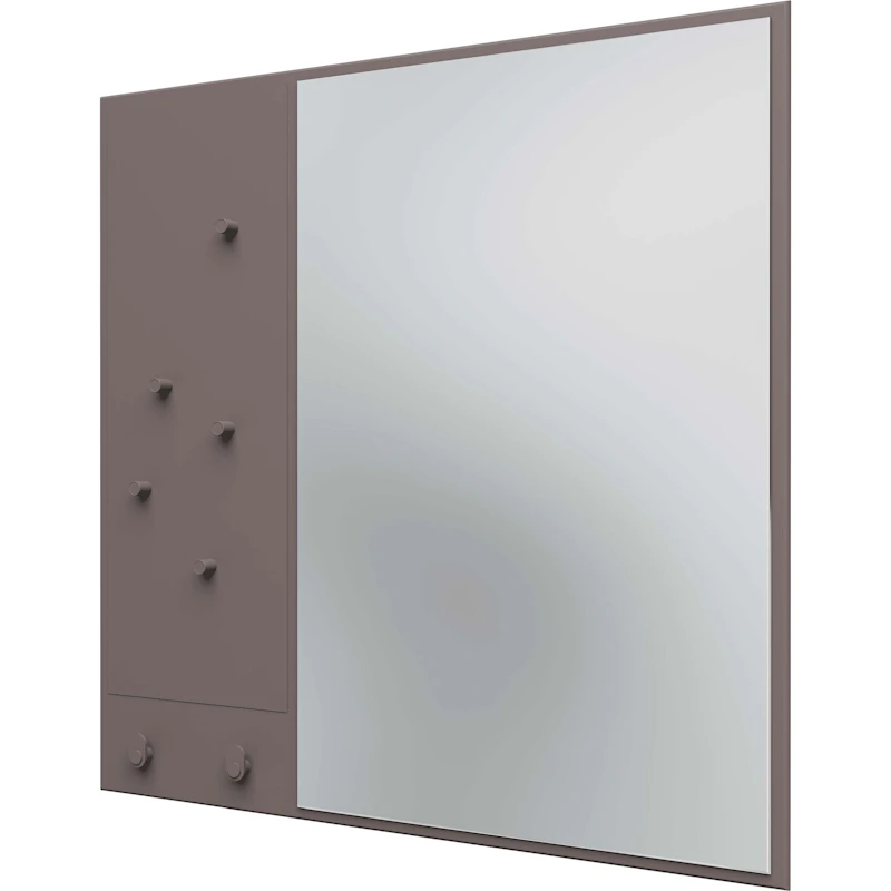 Memo Wall Mirror With Notice Board, Coffee