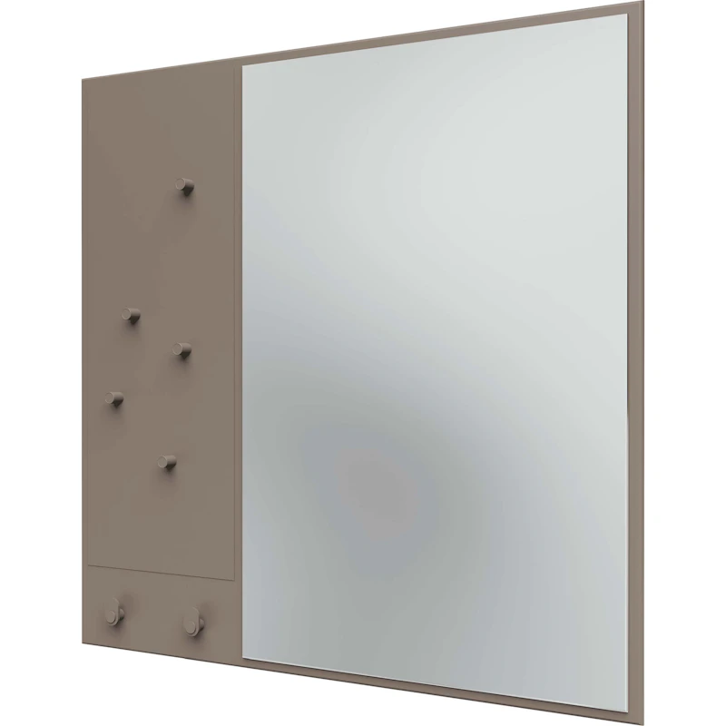 Memo Wall Mirror With Notice Board, Truffle