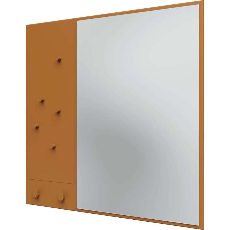 Memo Wall Mirror With Notice Board, Amber