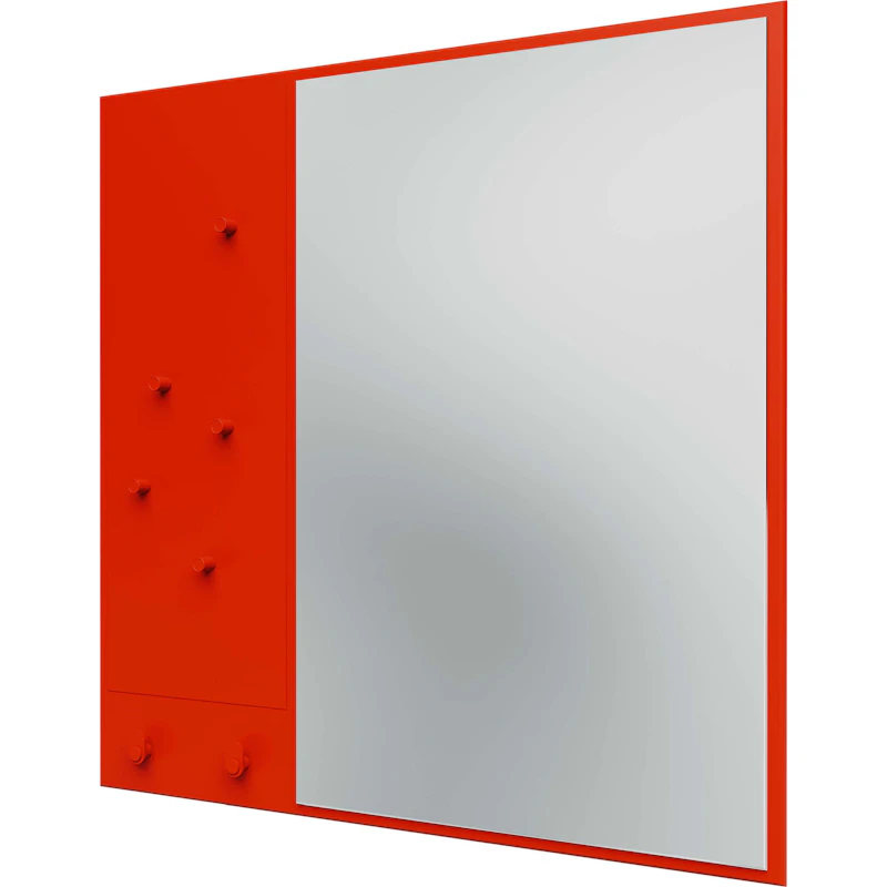 Memo Wall Mirror With Notice Board, Rosehip