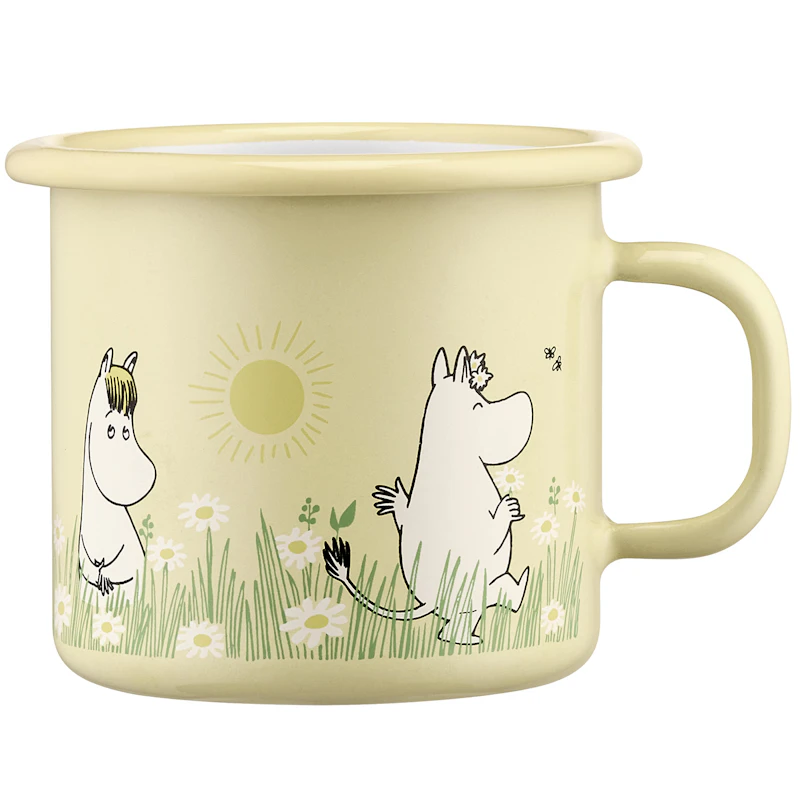 Moomin In the garden Enamel Mug 25 cl, Yellow