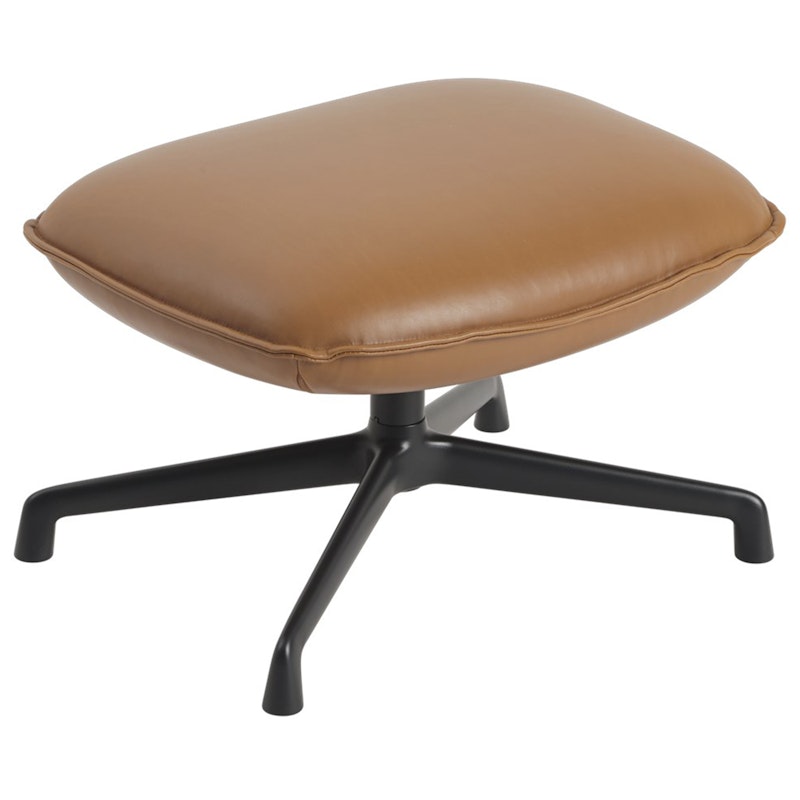 Doze Footstool With Swivel Base, Refine Leather Cognac / Anthracite