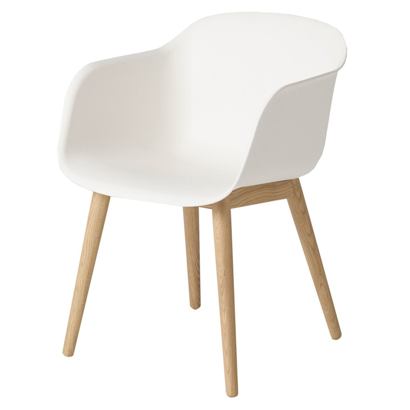 Fiber Wood Armchair, white/oak