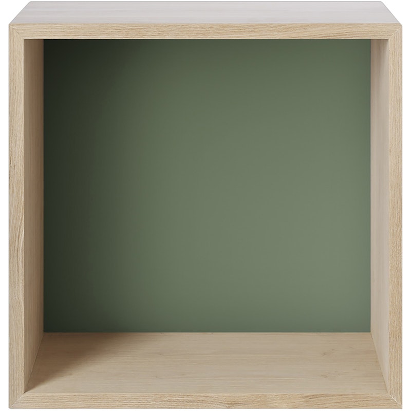 Mini Stacked Shelf, Oak / Dusty Green