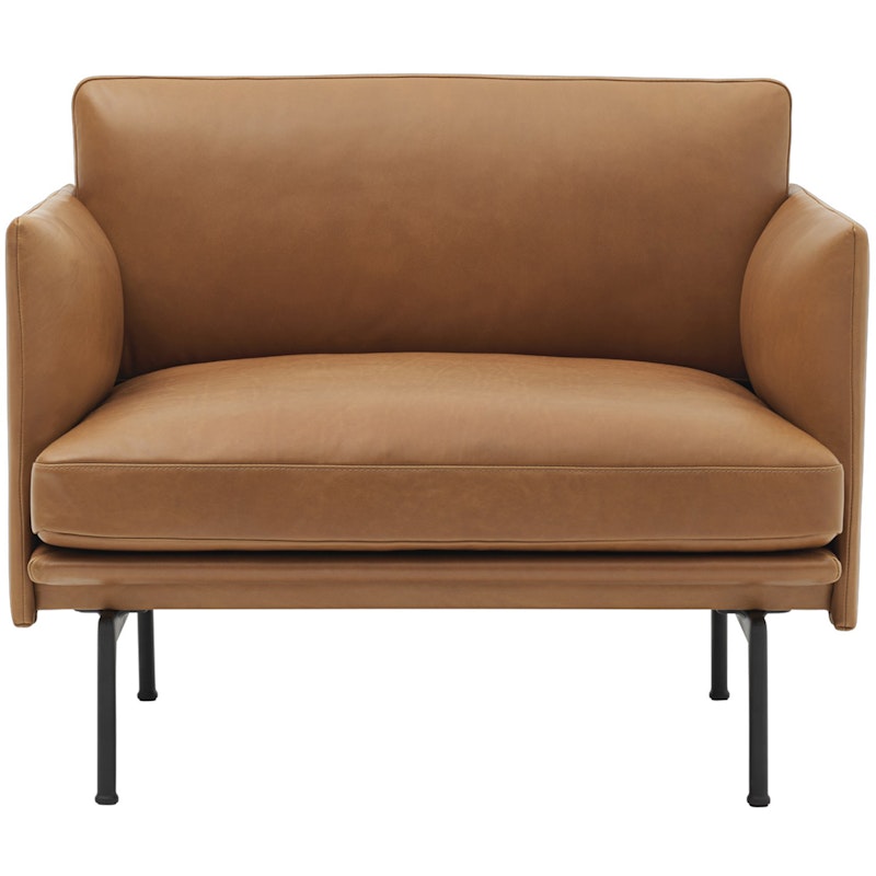 Outline Chair Refine leather, Cognac / Black
