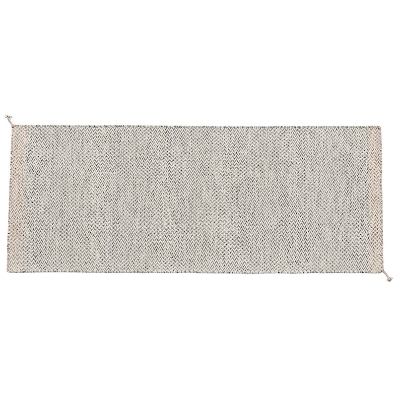 Ply Rug Recycled Polyester Black / White, 80x200 cm