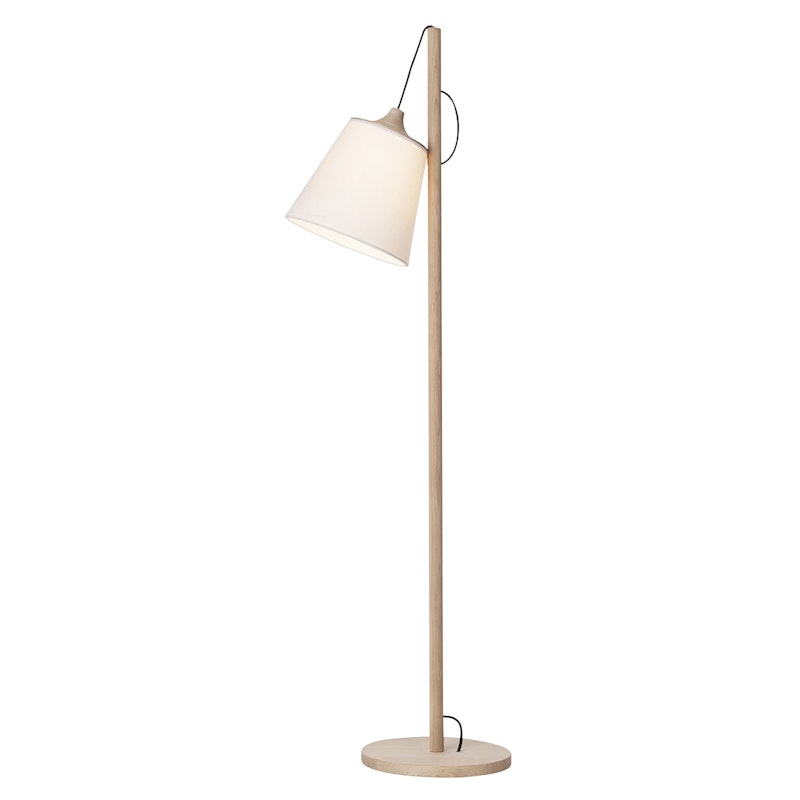 Pull Floor Lamp, White / Oak
