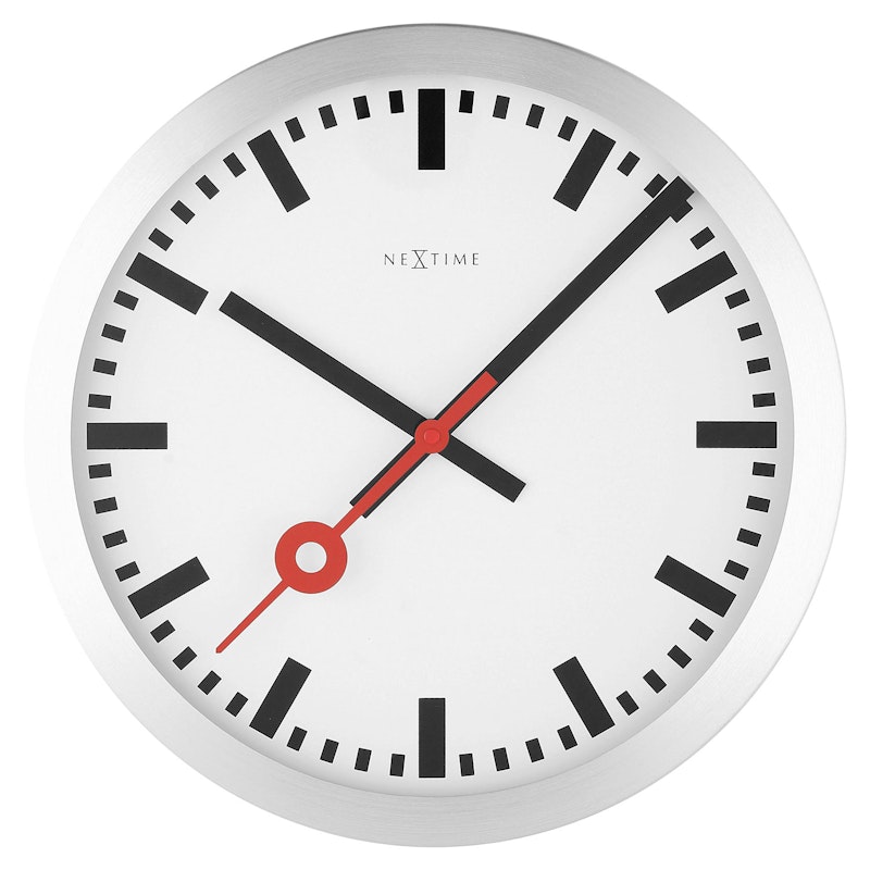 Station Stripe Wall Clock Ø35cm, White