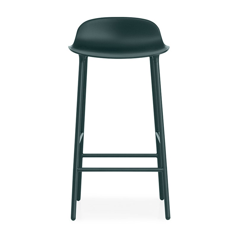 Form Bar Stool Steel Base, 75cm, Green