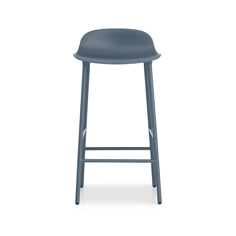 Form Bar Stool Steel Base, 65cm, Blue