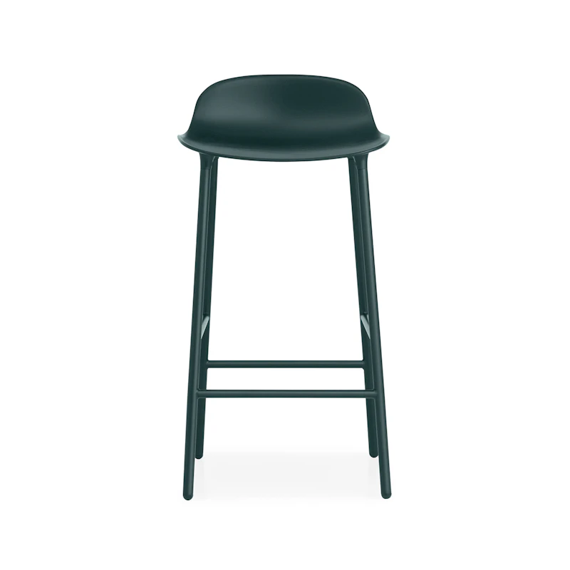 Form Bar Stool Steel Base, 65cm, Green