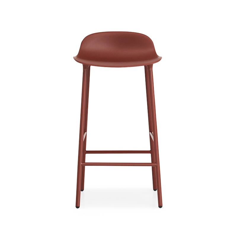 Form Bar Stool Steel Base, 65cm, Red