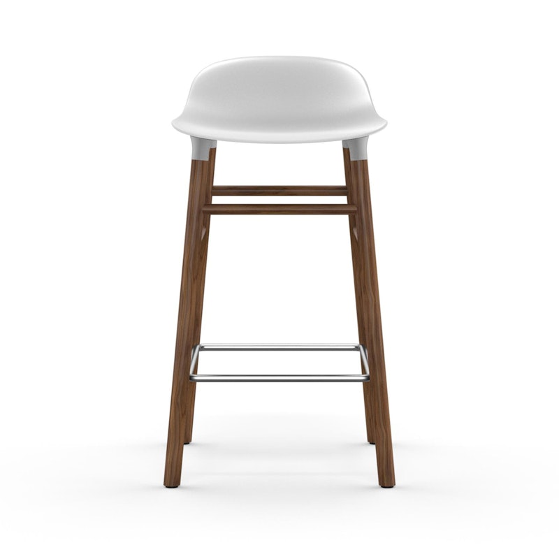 Form Bar Stool Walnut Base 65 cm, White