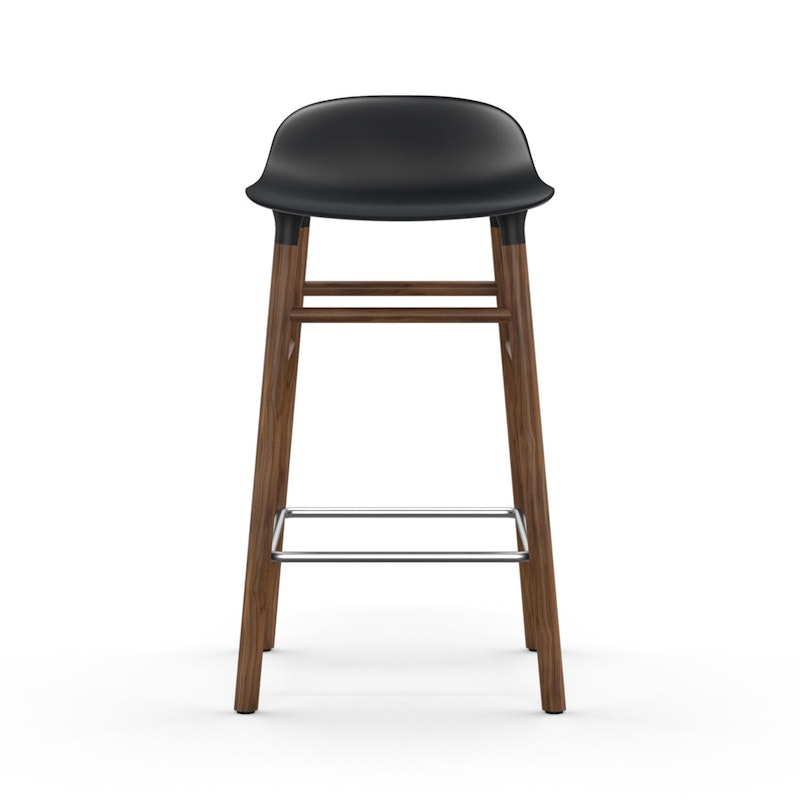 Form Bar Stool Walnut Base 65 cm, Black