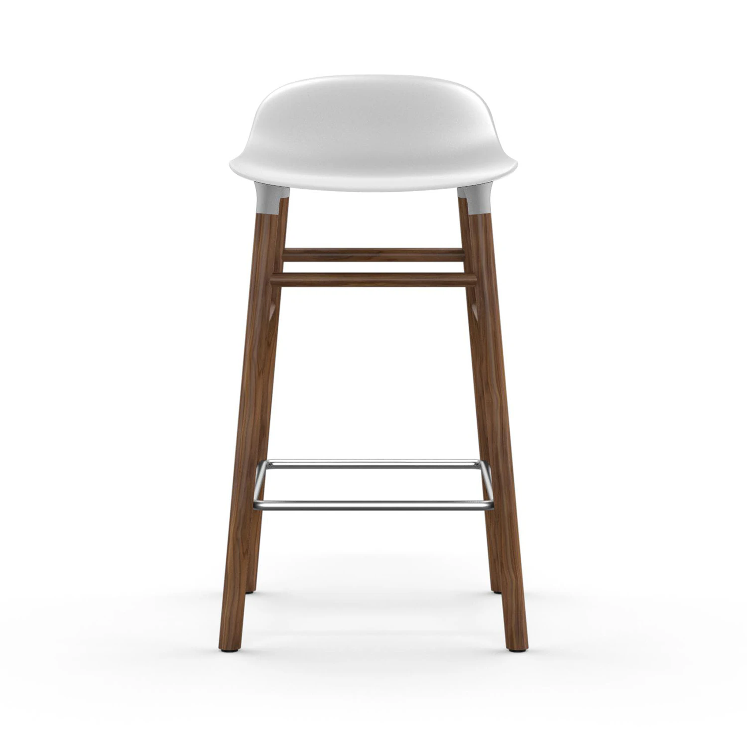 Form Bar Stool Walnut Base 65 cm, White | RoyalDesign
