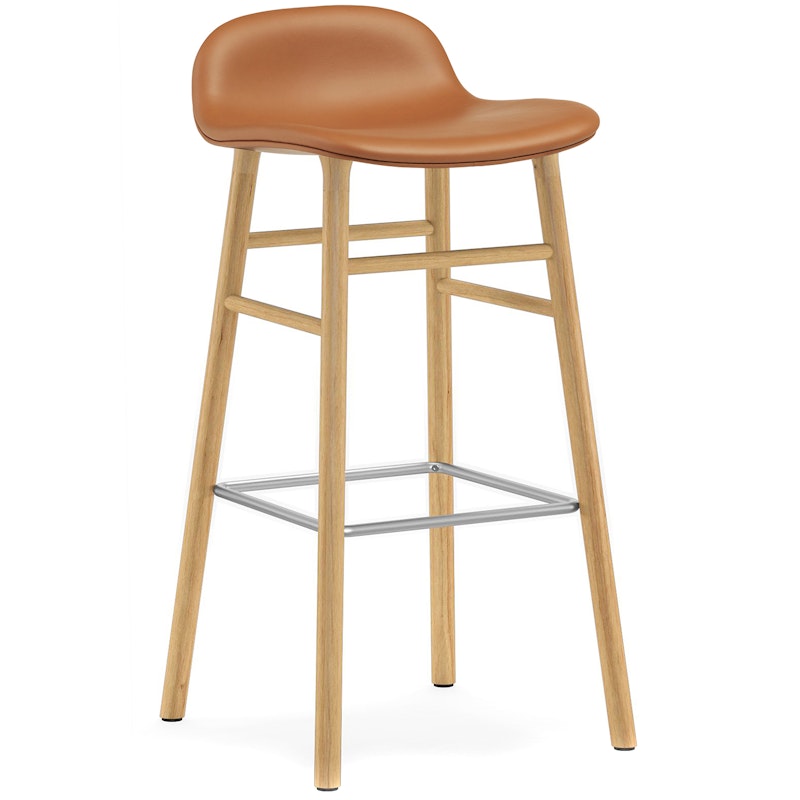 Form Bar Stool 75 cm, Cognac / Oak