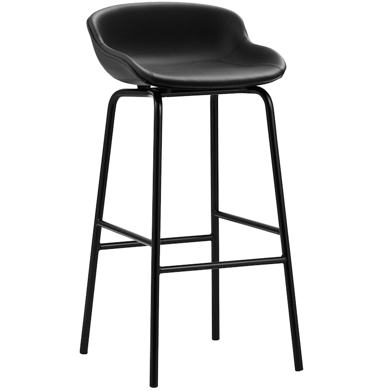 Hyg Bar Stool 75 cm, Black Leather / Black