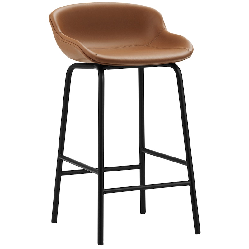 Hyg Bar Stool 65 cm, Brandy Leather / Black