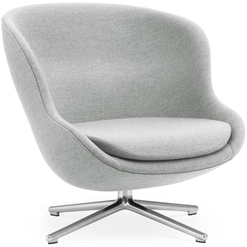 Hyg Armchair Low With Swivel Base, Grey / Aluminium