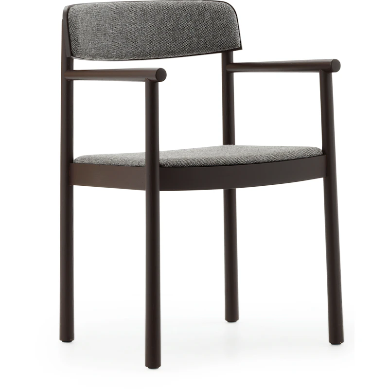 Timb Chair With Armrest, Brown / Hallingdal 368
