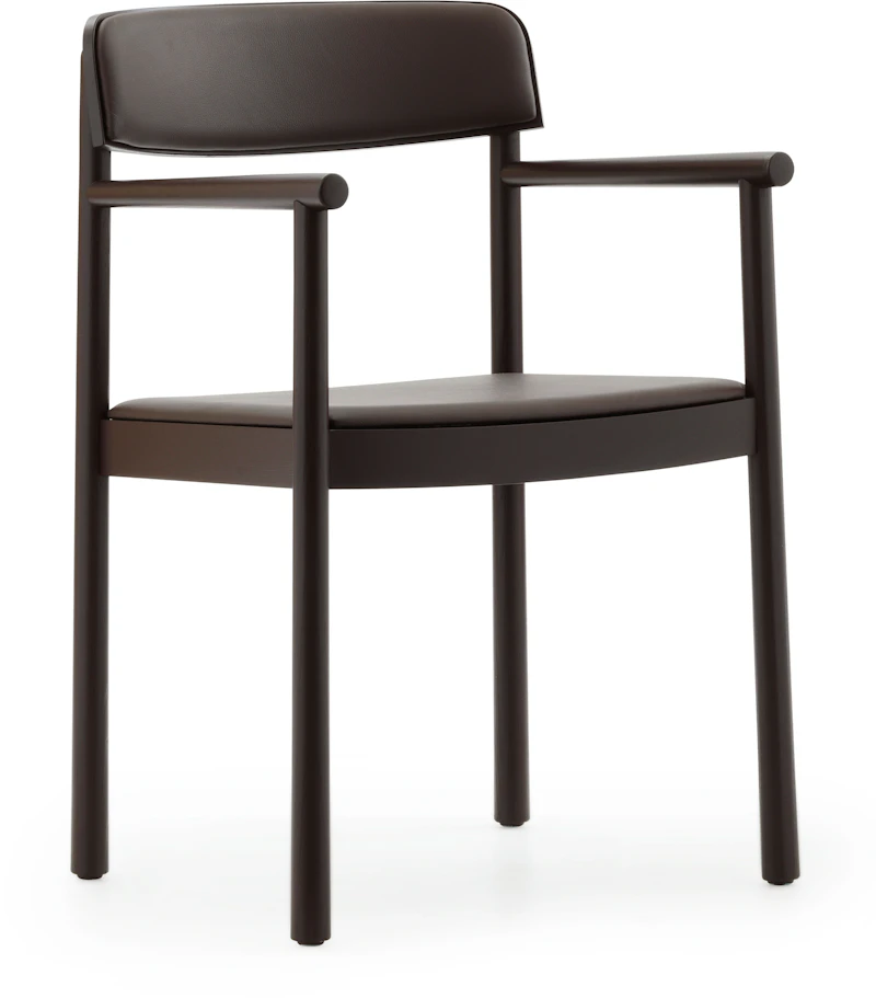Timb Chair With Armrest, Brown / Ultra Leather Chocolate