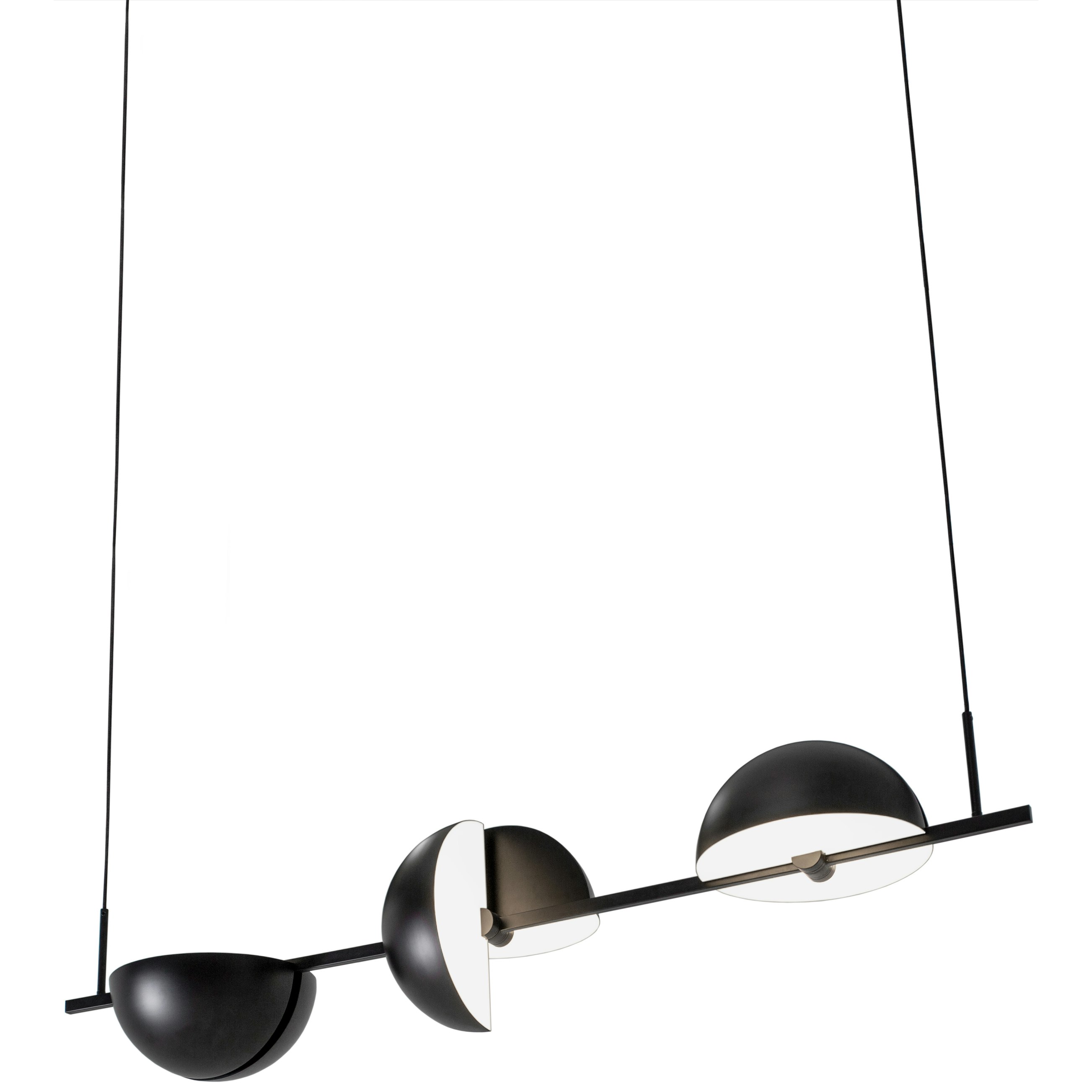 Oblure Trapeze Triplet Pendant 140 cm Black