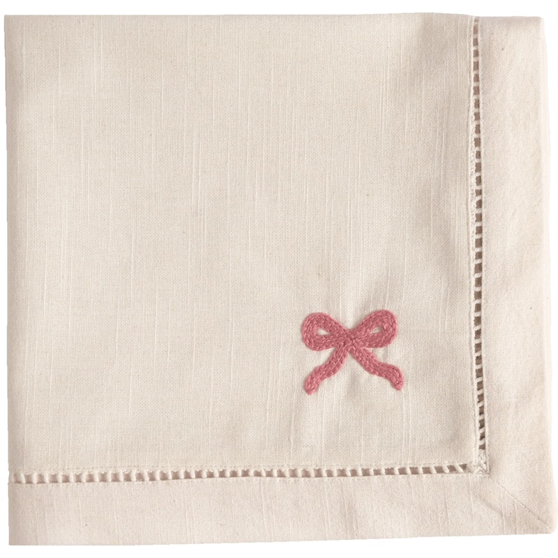 Bow Cotton Napkin 45x45 cm, Pink