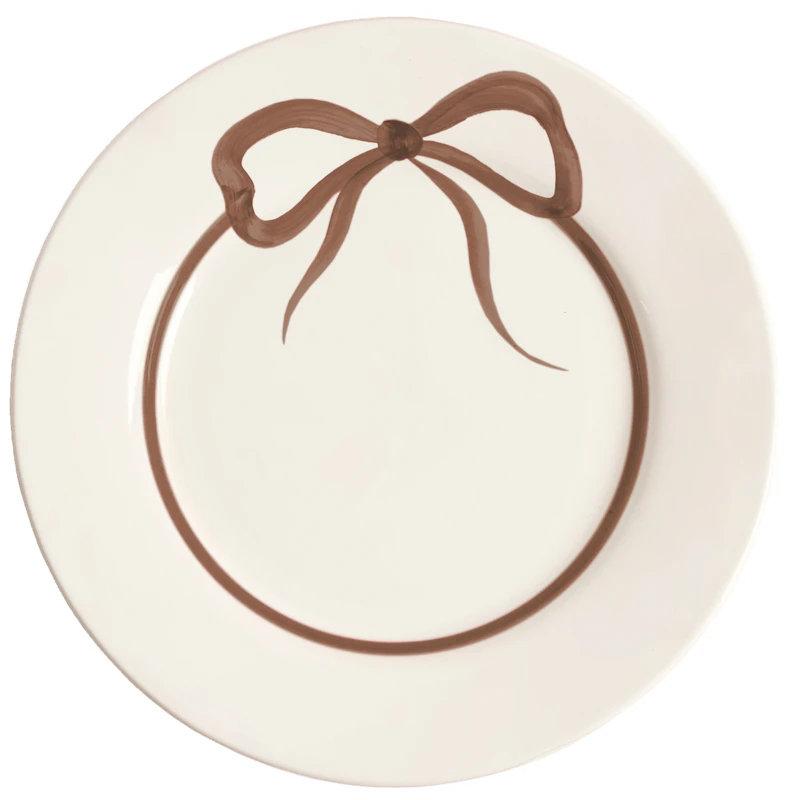 Bow Plate 28 cm, Brown