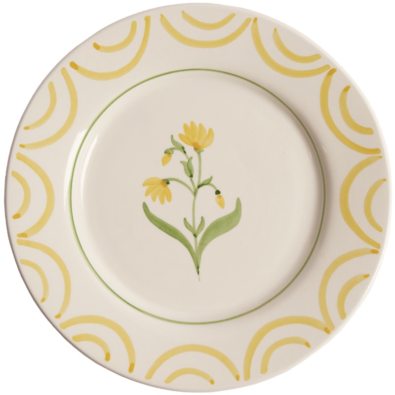 Cottage Flower Plate 28 cm, Yellow