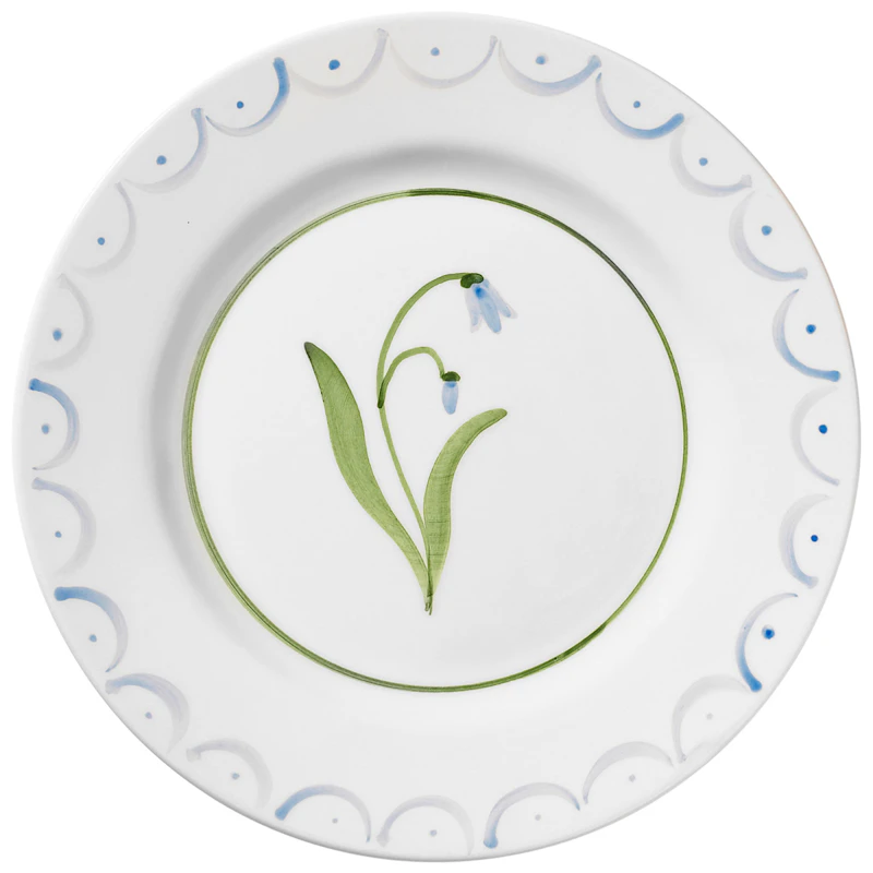 Cottage Flower Side Plate 22 cm, Blue