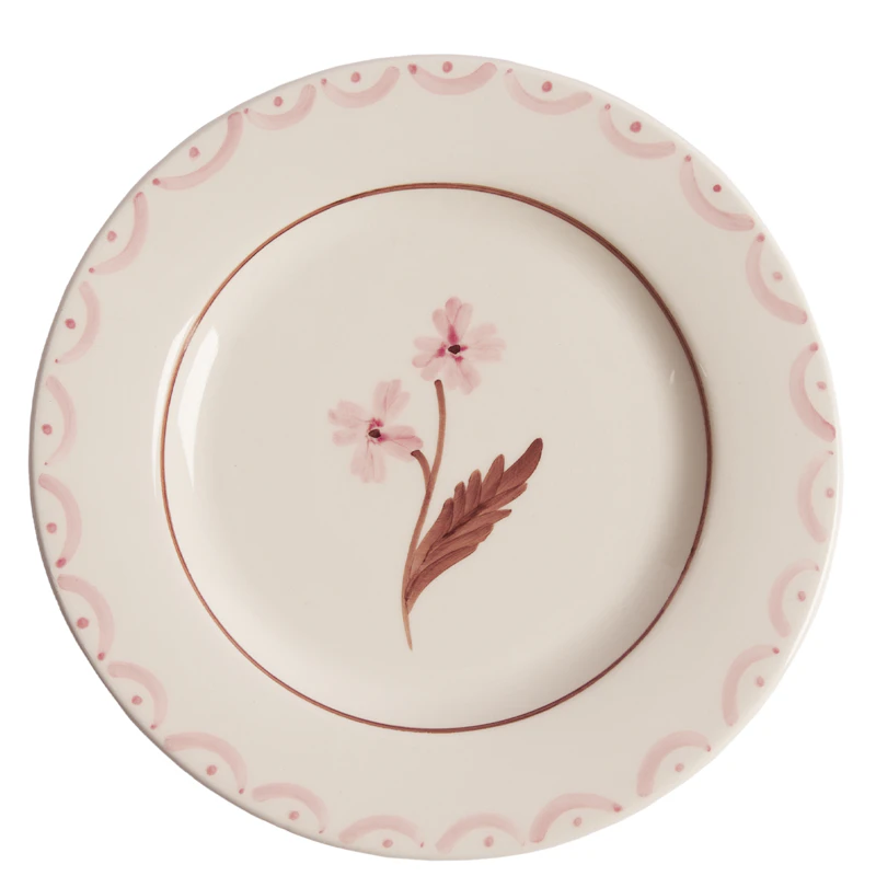 Cottage Flower Side Plate 22 cm, Light Pink