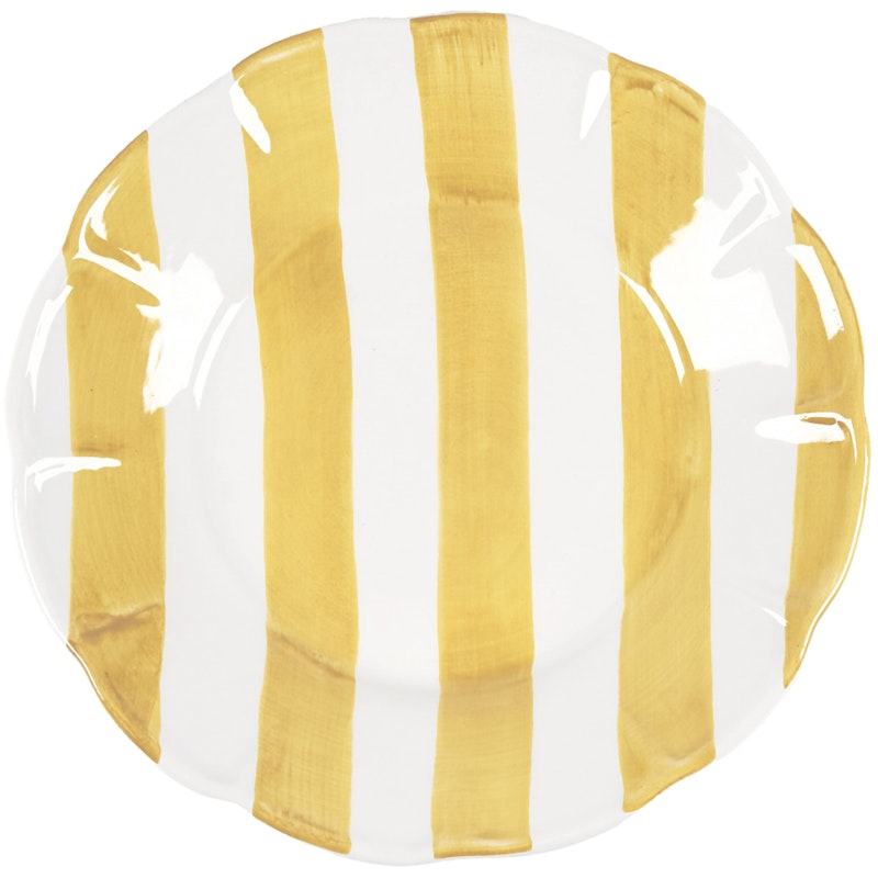 Stripe Side Plate 22 cm, Yellow