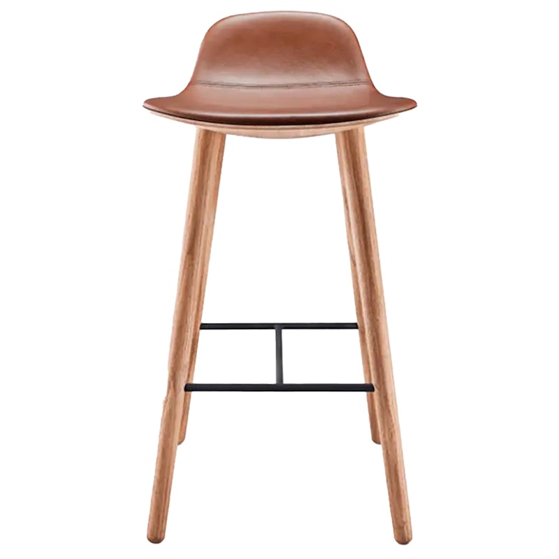 Yuuga Bar Stool H75 cm, Oak/Cognac
