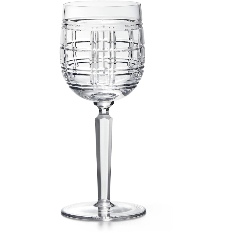 Hudson Plaid White Wine Glass